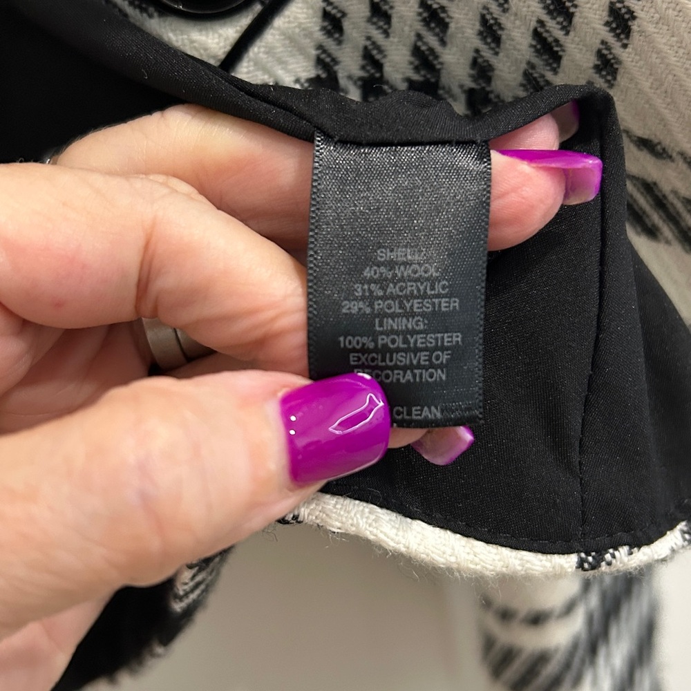 White House Black Market Tweed 40% Wool Peplum Blazer |Size 2 - Picture 9 of 10